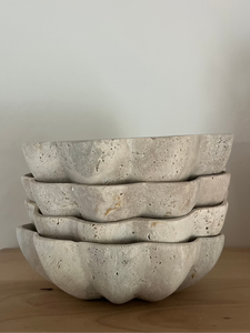 Flower Shaped Travertine Bowl